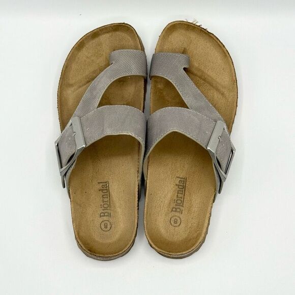 Bjorndal - Laurie Faux Leather Slip-On Single Band Toe Strap Cork Bed - Women’s - Picture 1 of 9